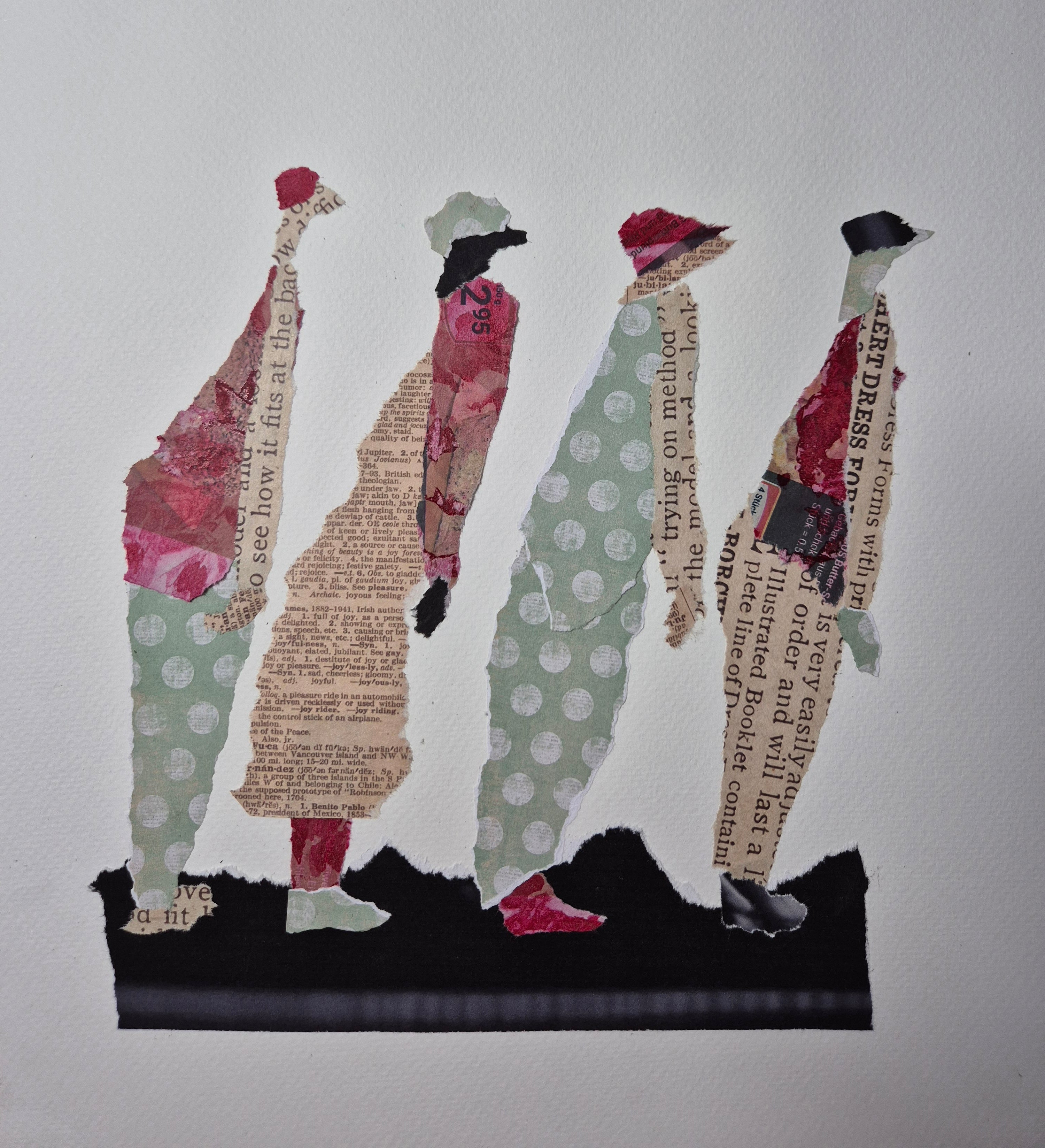 Original Mixed Media Collage "Sidewalk"| in zwei Größen | Upcycling Art