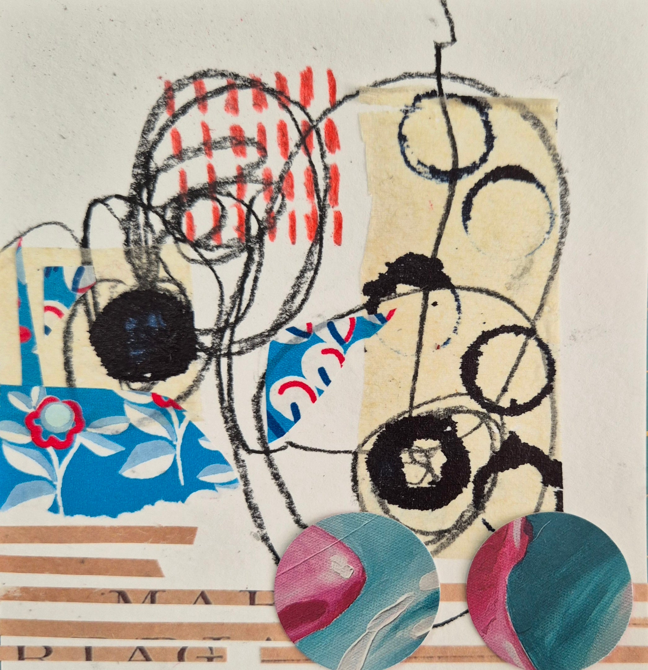 Original Mixed Media Collagen "Chapter I - VI | 10x10 cm | Upcycling Art