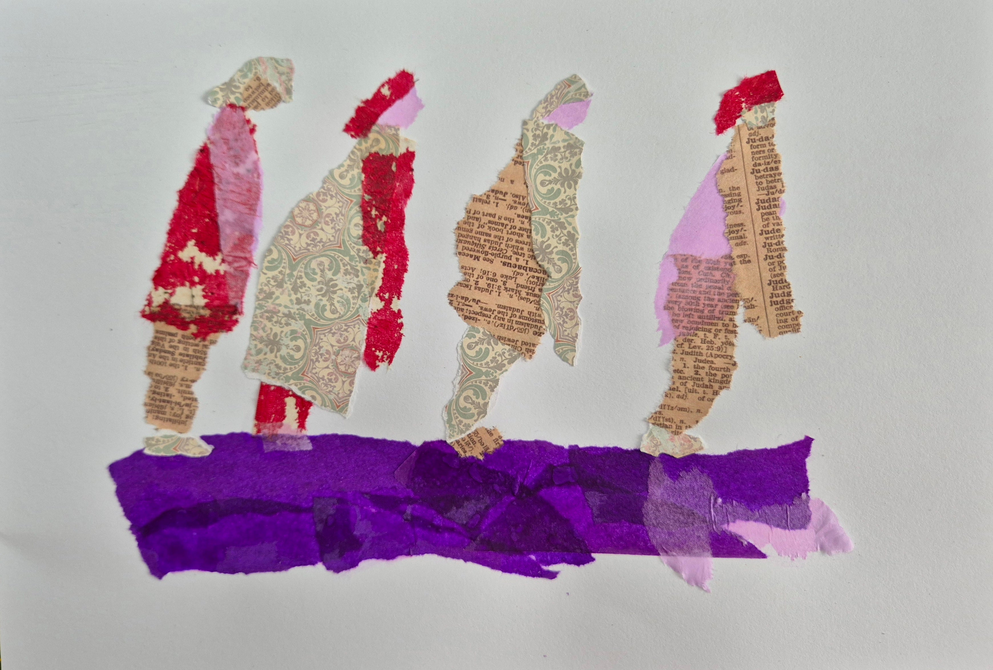 Original Mixed Media Collage "Sidewalk"| in zwei Größen | Upcycling Art